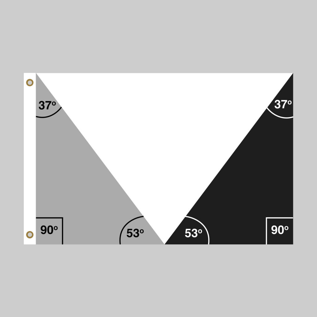 Diagram showing the angles of the triangles on the Syracuse city flag.