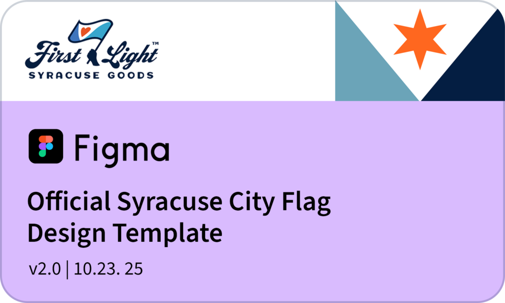 Download card for the Official Syracuse City Flag Design Template, Figma format.
