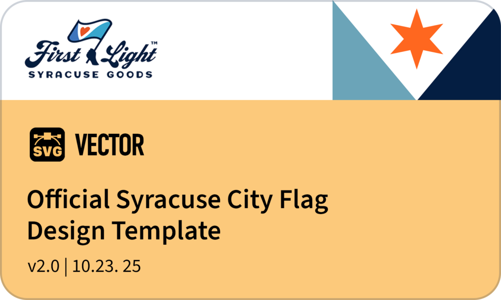 Download card for the Official Syracuse City Flag Design Template, SVG vector format